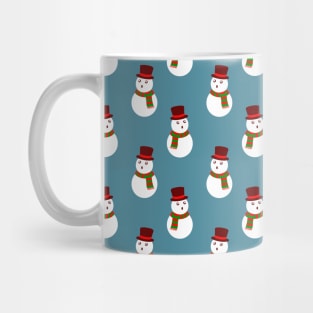 Blue Snowman Pattern Mug